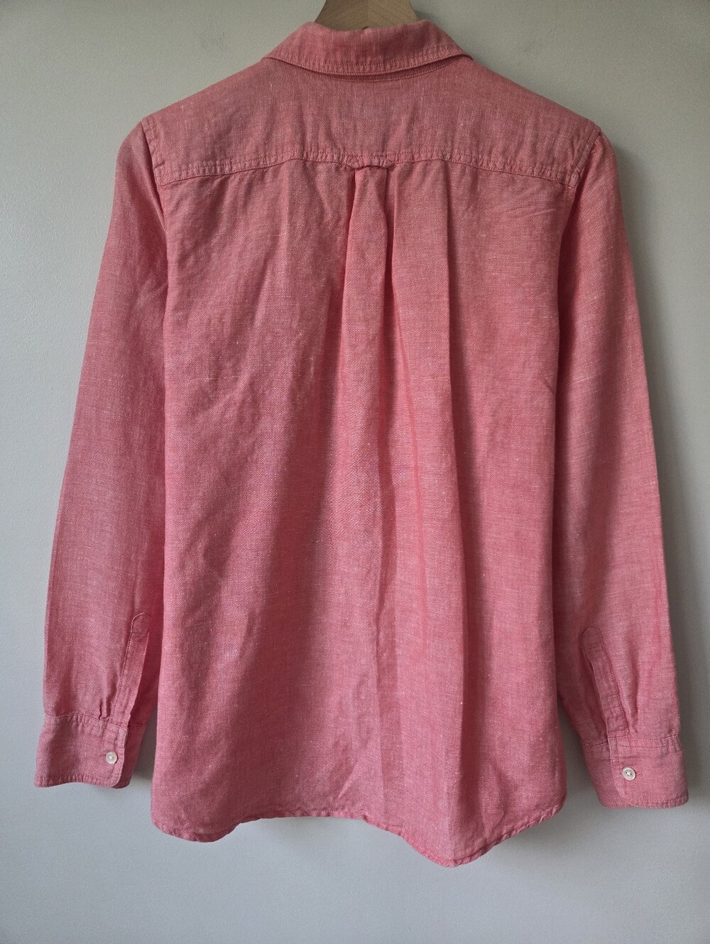 Banana Republic Soft Wash Coral Linen Cotton Button Up Shirt Womens Size Medium - Picture 2 of 6